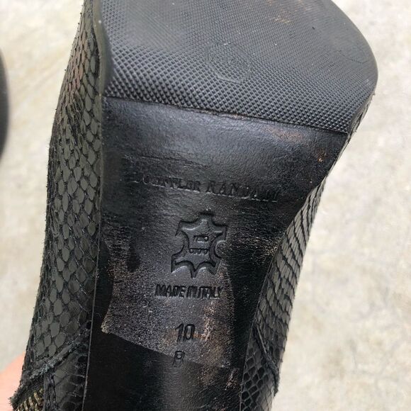 Loeffler Randall snakeskin platform ankle boots 10 - Picture 6 of 7